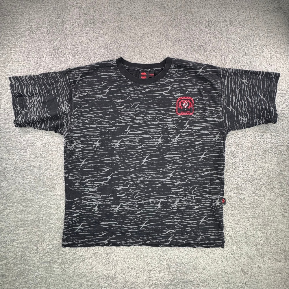 Quiksilver‎ x Stranger Things Mens Large Tiger Stripe Surfing T-Shirt Black